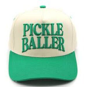 Pickle Baller Embroidered Trucker Cap - Tan Green